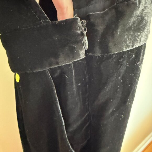 Anthropologie Harlyn Silk-Velvet Tuxedo Jumpsuit – Black Sz SP - Picture 9 of 13